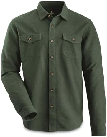 Amazon.com: MidwayUSA Men's Chamois Long Sleeve Shirt Dark Brown